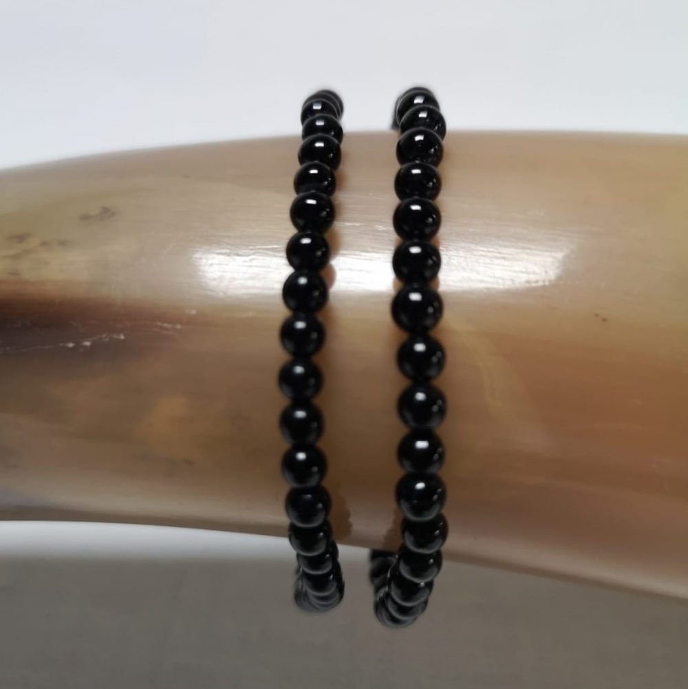 Zwarte toermalijn 5G-Shield 4mm armband